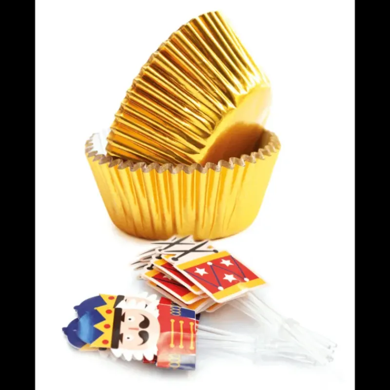 Moules En Papier*SCRAPCOOKING 24 Caissettes Cupcakes + 24 Cake Toppers Casse Noisette