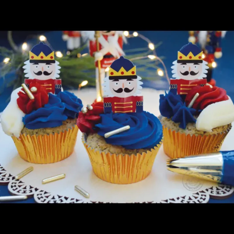 Moules En Papier*SCRAPCOOKING 24 Caissettes Cupcakes + 24 Cake Toppers Casse Noisette