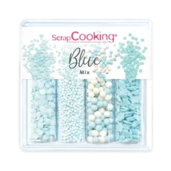 Décoration Comestible*SCRAPCOOKING 4 Décors en Sucre Blue Mix 64 g