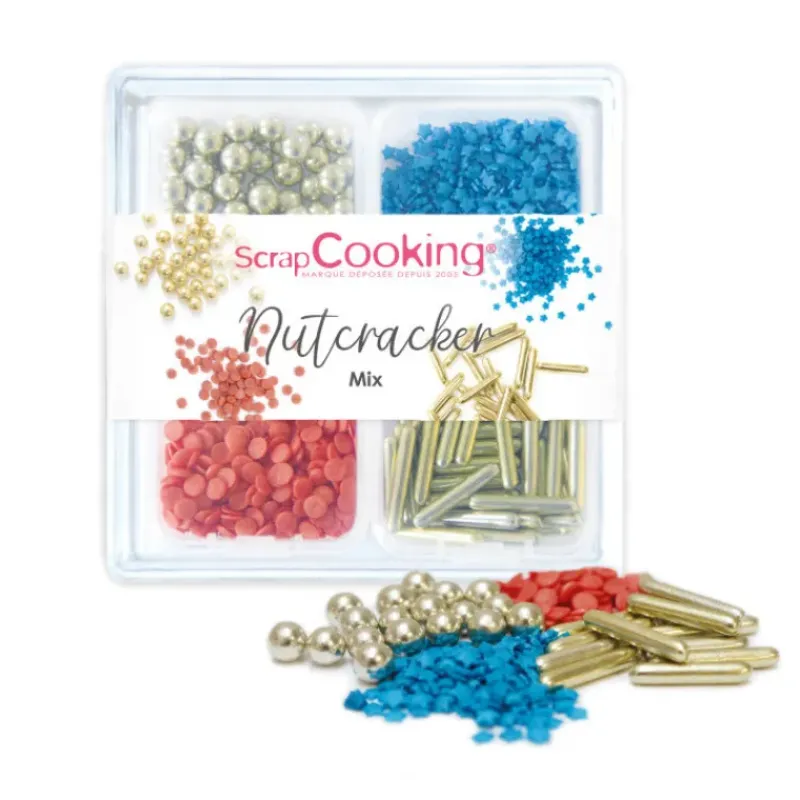 Décoration Comestible*SCRAPCOOKING 4 Décors en Sucre Nutcracker Mix 45 g