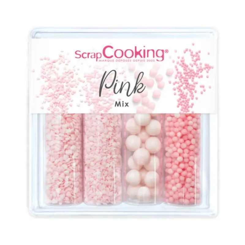 Décoration Comestible*SCRAPCOOKING 4 Décors en Sucre Pink Mix 68 g
