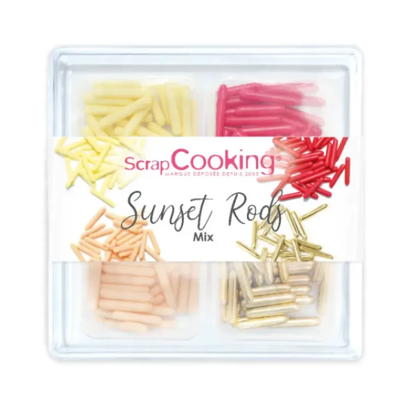 Décoration Comestible*SCRAPCOOKING 4 Décors en Sucre Sunset Rods 60 g