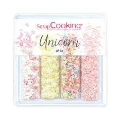 Décoration Comestible*SCRAPCOOKING 4 Décors en Sucre Unicorn Mix 60 g
