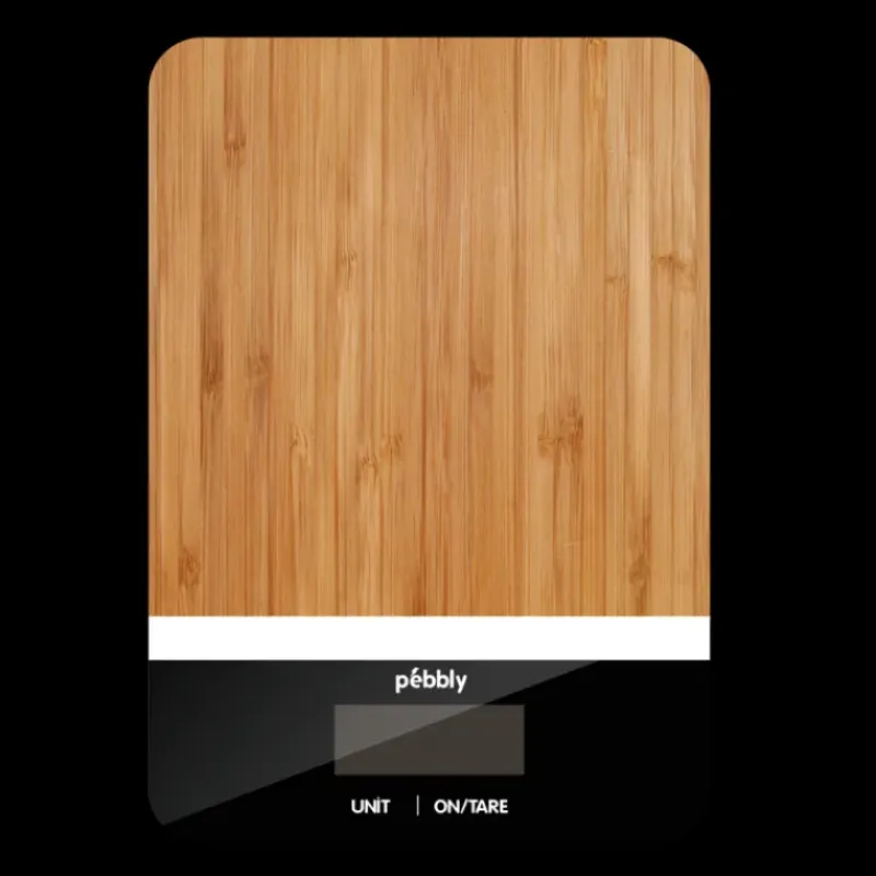 Balance De Cuisine*PEBBLY Balance de Cuisine Bambou Rectangle Noir 23 x 16 cm