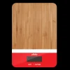 Balance De Cuisine*PEBBLY Balance de Cuisine Electronique Bambou Rectangle Rouge 23 x 16 cm