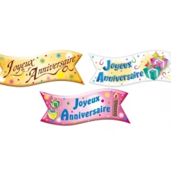 Décoration Comestible*MALLARD FERRIERE Banderole Azyme Joyeux Anniversaire 3 modèles (x24) Mallard Ferrière