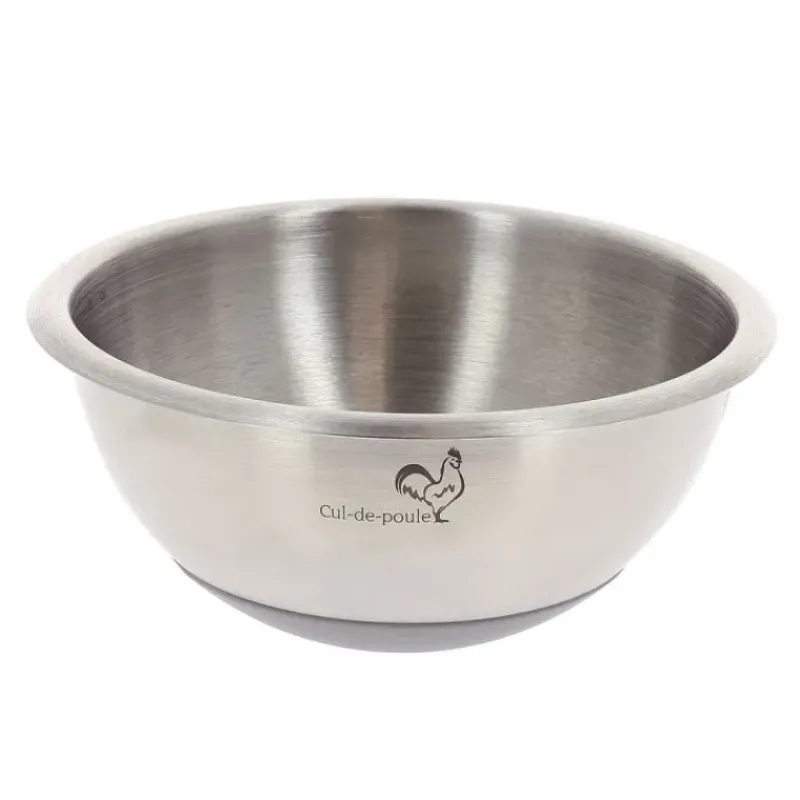 Culs De Poule*DE BUYER Bassine Demi-Sphérique Inox et Fond Silicone Ø 16 cm