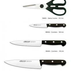 Rangement Couteaux|Couteau De Chef*ARCOS Bloc à Couteaux 4 pièces (3 Couteaux + Ciseaux) UNIVERSAL Noir