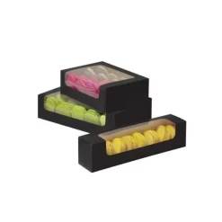 Emballage Alimentaire*CUISINEADDICT Boîte 8 Macarons avec Fenêtre 23 cm
