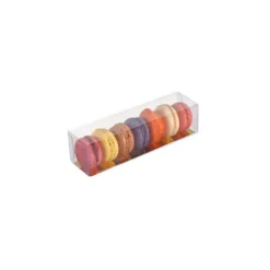 Emballage Alimentaire*MALLARD FERRIERE Boîte 6 Macarons Transparente Fond Or 18 cm