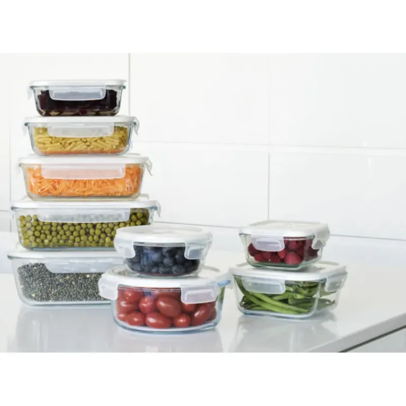 Plat De Cuisson|Conservation*PEBBLY Boîte de Conservation en Verre Carré 800 ml