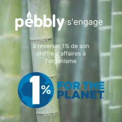 Conservation*PEBBLY Boîte de Conservation en Verre et Bambou Rond 850 ml