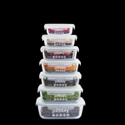 Plat De Cuisson|Conservation*PEBBLY Boîte de Conservation en Verre Rectangle 1 L