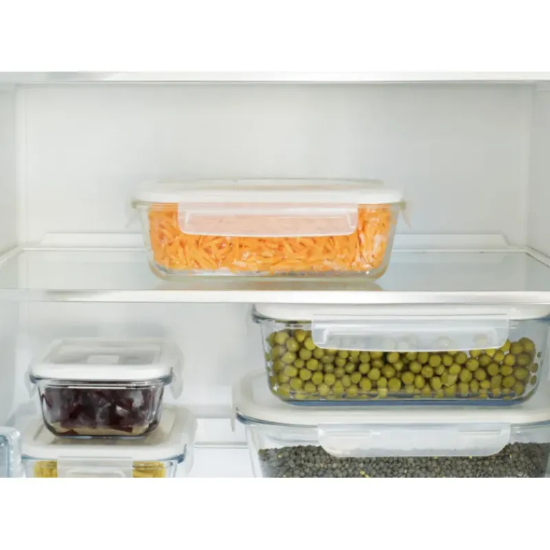 Plat De Cuisson|Conservation*PEBBLY Boîte de Conservation en Verre Rectangle 1 L