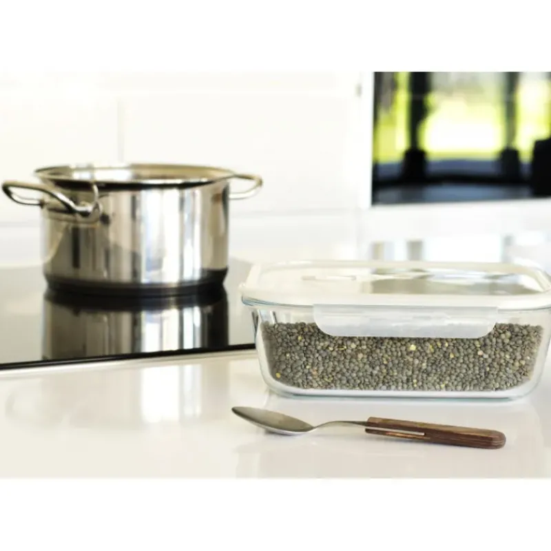 Plat De Cuisson|Conservation*PEBBLY Boîte de Conservation en Verre Rectangle 2,25 L
