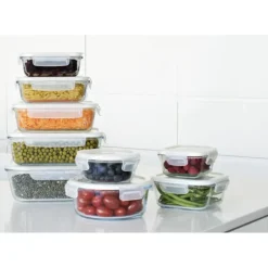 Plat De Cuisson|Conservation*PEBBLY Boîte de Conservation en Verre Rectangle 2,25 L