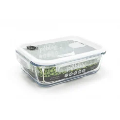 Plat De Cuisson|Conservation*PEBBLY Boîte de Conservation en Verre Rectangle 1,5 L