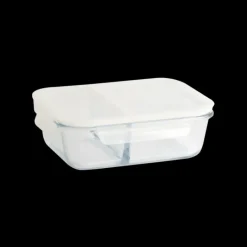 Conservation*PEBBLY Boîte de Conservation en Verre avec Compartiments Rectangle 950 ml