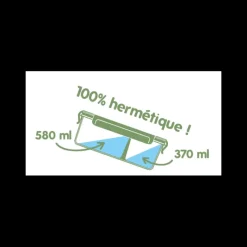 Conservation*PEBBLY Boîte de Conservation en Verre avec Compartiments Rectangle 950 ml