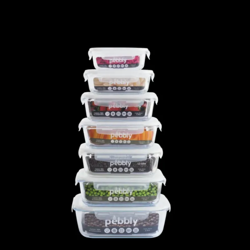Plat De Cuisson|Conservation*PEBBLY Boîte de Conservation en Verre Rectangle 400 ml