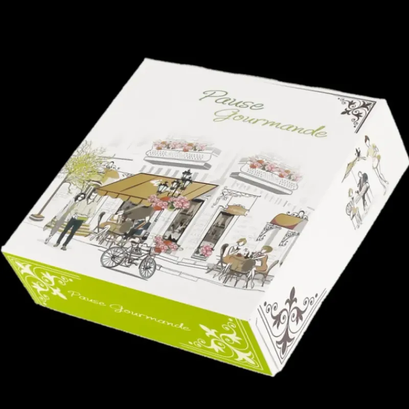 Emballage Alimentaire*CUISINEADDICT Boîte pâtissière Pause Gourmande - 18 x H 5 cm - (x50)