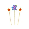 Décoration Gâteau*GATODECO Bougie Chiffre 2 avec 2 bougies étoiles Gatodéco