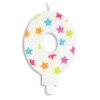 Décoration Gâteau*SCRAPCOOKING Bougie Chiffre 0 Blanche à Etoiles Multicolores