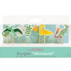Décoration Gâteau*SCRAPCOOKING Bougie Dinosaure 7,5 cm (x8)