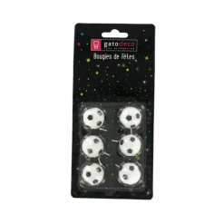 Décoration Gâteau*GATODECO Bougies Ballons de Football (x6) Gatodéco