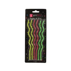 Décoration Gâteau*GATODECO Bougies Zig-Zag Multicolores (x6) Gatodéco