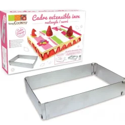 Cercle À Patisserie*SCRAPCOOKING Cadre à Pâtisserie Extensible Inox Rectangle