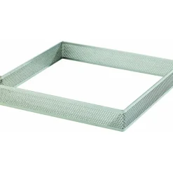 Cercle À Patisserie*MALLARD FERRIERE Cadre à Tarte Carré Inox Perforé 8.5 cm H.2 cm