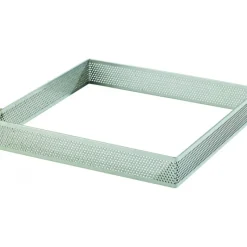 Cercle À Patisserie*MALLARD FERRIERE Cadre à Tarte Carré Inox Perforé 7.5 cm H.2 cm
