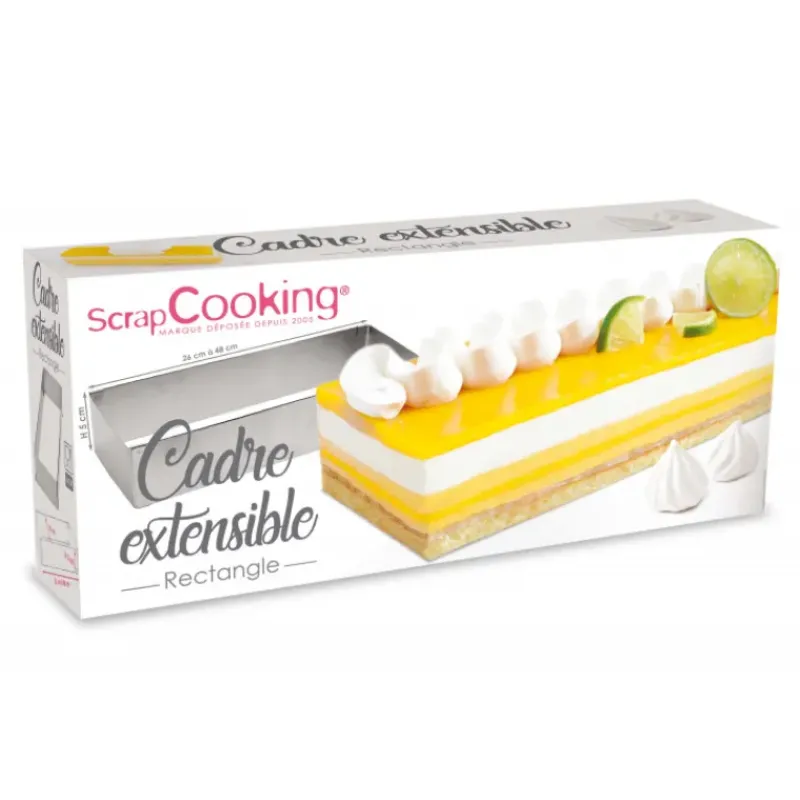 Cercle À Patisserie*SCRAPCOOKING Cadre Pâtisserie Extensible Inox Rectangle