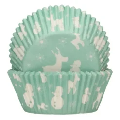 Moules En Papier*WILTON Caissettes Cupcakes Féérie Hivernale Bleue et Blanches Funcakes (x48)