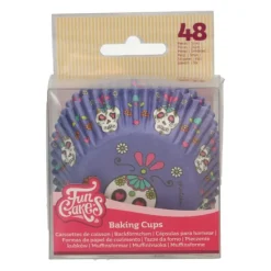Moules En Papier*FUNCAKES Caissettes Cupcakes Violettes Fête des Morts (x48)