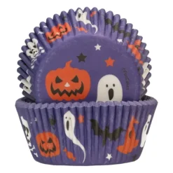 Moules En Papier*FUNCAKES Caissettes Cupcakes Violettes Halloween (x48)