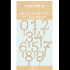 Décoration Gâteau*SCRAPCOOKING Cake Topper Bois Chiffres 0 à 9