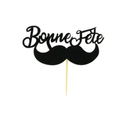 Décoration Gâteau*PATISDECOR Cake Topper Bonne Fête Moustache sur Pic (x30) Patisdécor