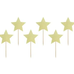 Décoration Gâteau*PARTYDECO Cake Toppers Étoiles Or (x6)