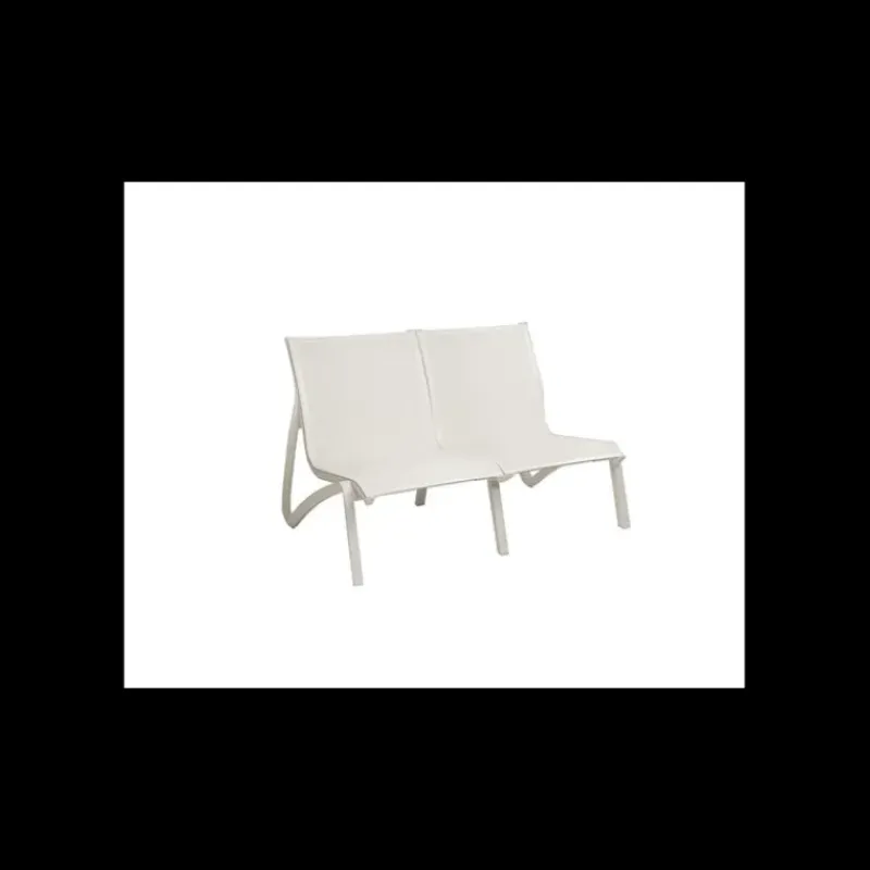 Mobilier Lounge|Salon De Jardin Professionnel*GROSFILLEX Canapé Conversationnel Blanc Glacier Toile Blanche Sunset