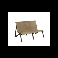 Mobilier Lounge|Salon De Jardin Professionnel*GROSFILLEX Canapé Conversationnel Bronze Toile Cognac Sunset