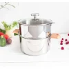 Cuiseur Vapeur|Casseroles*CRISTEL Casserole et Cuit Vapeur Inox Ø 20 cm Anses Hêtre Biome