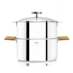 Cuiseur Vapeur|Casseroles*CRISTEL Casserole et Cuit Vapeur Inox Ø 24 cm Anses Olivier Biome