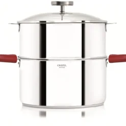 Cuiseur Vapeur|Casseroles*CRISTEL Casserole et Cuit Vapeur Inox Ø 24 cm Anses Mutine Framboise Biome