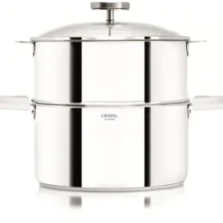 Cuiseur Vapeur|Casseroles*CRISTEL Casserole et Cuit Vapeur Inox Ø 20 cm Anses Mutine Blanc Biome