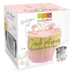 Cercle À Patisserie*SCRAPCOOKING Cercle à Pâtisserie Extensible Inox H 12 cm
