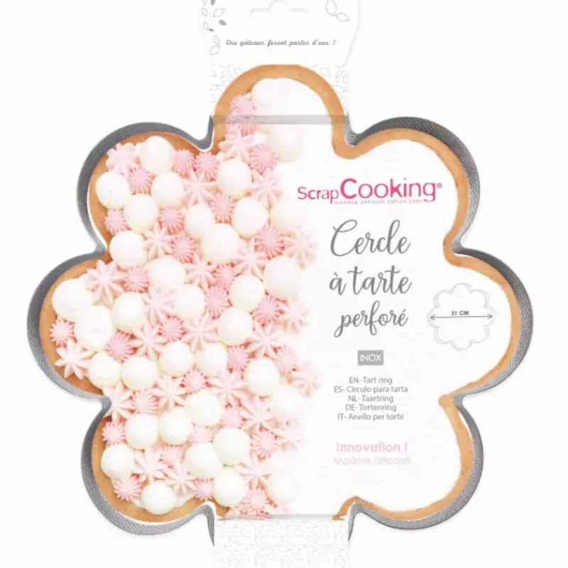 Cercle À Patisserie*SCRAPCOOKING Cercle à Tarte Perforé Marguerite Ø 30 cm Inox