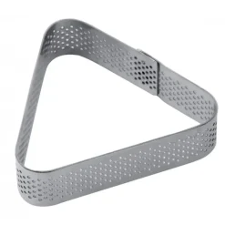 Cercle À Patisserie*PAVONI Cercle à Tarte Triangle Inox Micro-perforé 8,5 x 7,5 cm x H 2 cm