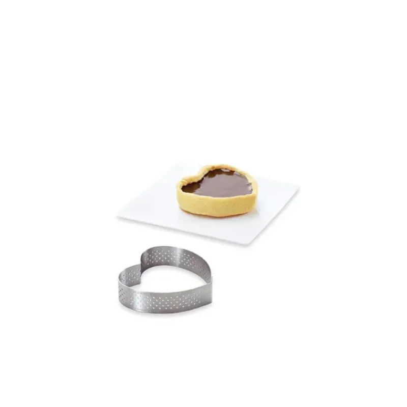 Cercle À Patisserie*DE BUYER Cercle perforé forme coeur ø 8 cm de L'école Valrhona par